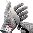NoCry Cut Resistant Gloves - Ambidextrous, Food Grade, High Performance Level 5 Protection. Size Medium, Complimentary Ebook Included