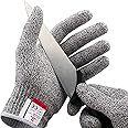 NoCry Cut Resistant Gloves - Ambidextrous, Food Grade, High Performance Level 5 Protection. Size Medium, Complimentary Ebook 