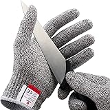 NoCry Cut Resistant Gloves - Ambidextrous, Food Grade, High Performance Level 5 Protection. Size Medium, Complimentary Ebook