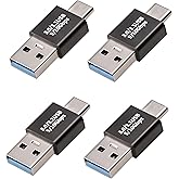 Pastall 𝟒𝐏𝐚𝐜𝐤 𝐔𝐩𝐠𝐫𝐚𝐝𝐞𝐝 USB 3.1 Male to USB C Male Adapter | USBC Male to USB Male Converter,10 Gbps 5V/3A,Compatible with Mobile Phones/Computers/Notebook Computers/Mobile Phones