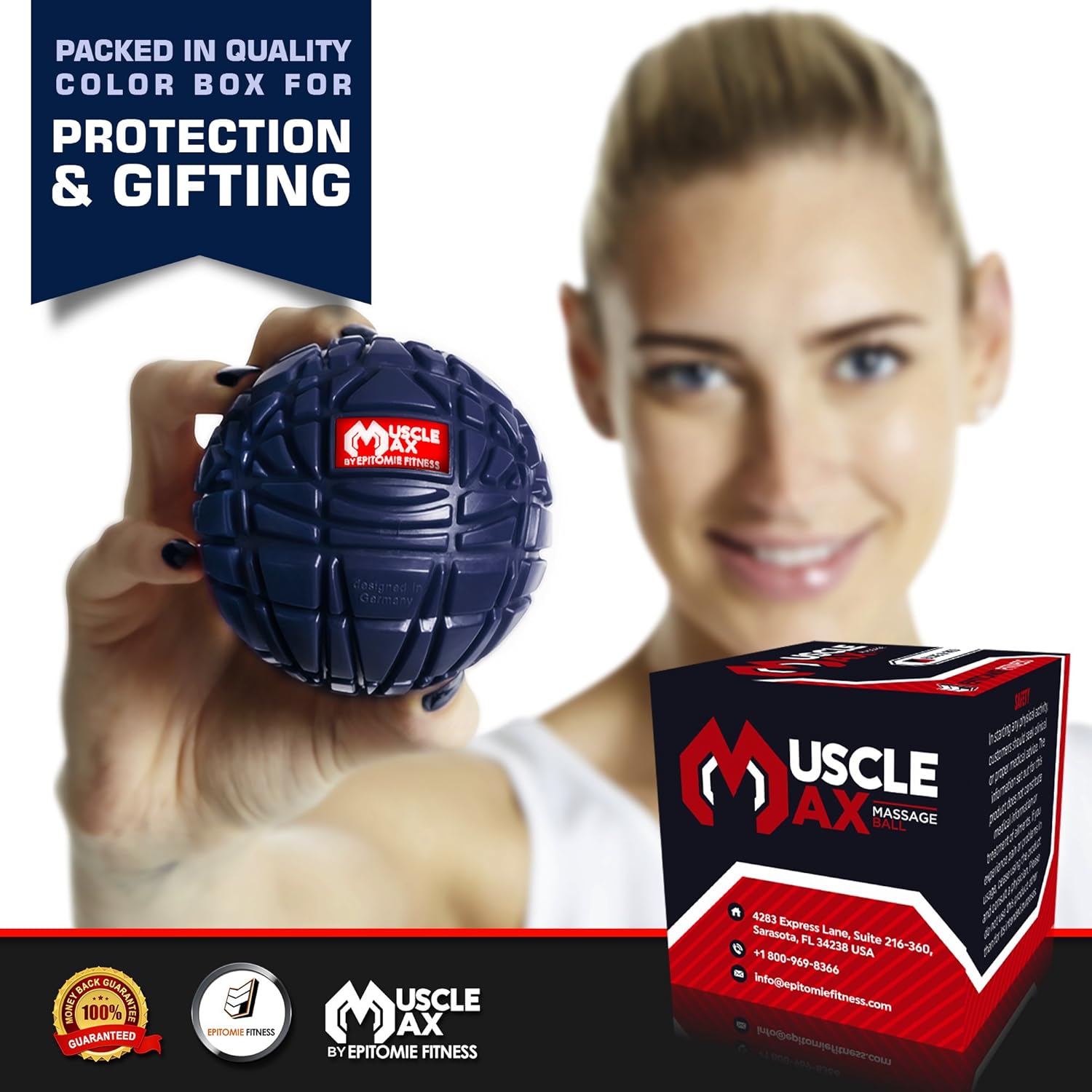 Muscle Max Massage Ball - Therapy Ball for Trigger Point Massage - Deep Tissue Massager for Myofascial Release - Mobility Ball for Exercise & Recovery: Health & Personal Care