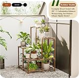 Bamworld 4-Tier Corner Plant Stand Indoor Outdoor Rack view 3