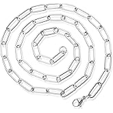 West Coast Jewelry Women's Adjustable Paperclip Chain Link Necklace - 3mm to 7mm Wide