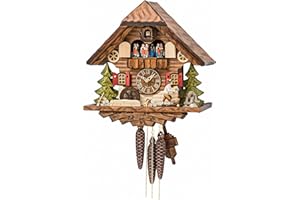 Kammerer Uhren Hekas Cuckoo Clock Black forest house, turning mill-wheel