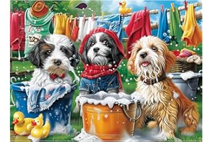 MJYPHDM 300 Piece Puzzles for Adults,Cute Dogs Jigsaw Puzzle for Adults Kids Seniors,Recycled Cardboard Dogs Large Piece Puzzle 300 Piece,Family Activity Great Gift for Family Friends 20.5 * 15 in