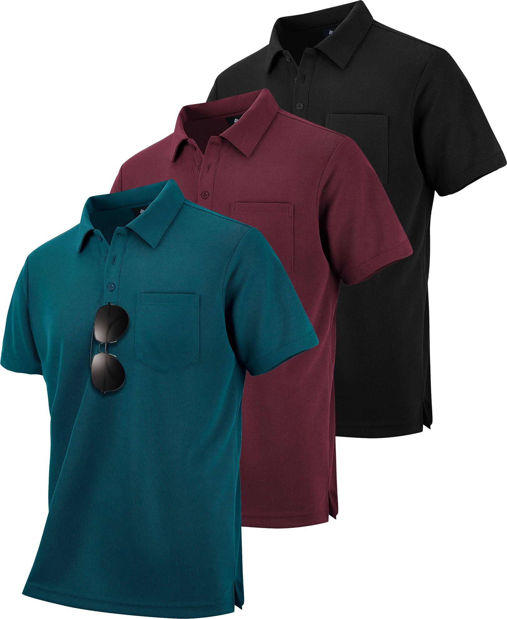 Men's Summer Casual Zipper Pocket Breathable Short Sleeves Polo Shirt main image 1