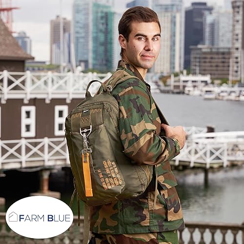 Farm Blue Military Backpack for Men and Women Canvas