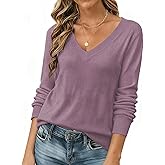 Sweaters for Women Trendy Fall Fashion 2025 Womens Long Sleeve Tops Shirts Blouses V Neck Casual Lightweight Pullover Sweater