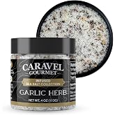 Garlic Medley Sea Salt - 4 oz Jar | Aromatic garlic and fragrant herbs including bell peppers, celery, and onion, sea salt blend