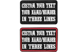 Custom Embroidery Name Patches, 2PCS Personalized Military Number Tag, Hook on or Iron On Tactical Badges Patch for Clothing 