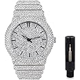 ICE STAR Men's Fully Iced Diamond Watch, 46mm Case