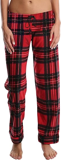 fuzzy plaid pajama pants