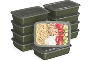 Bentgo Prep 1-Compartment Meal-Prep Containers with Custom-Fit Lids - Microwaveable, Durable, Reusable, BPA-Free, Freezer and