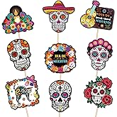 144PCS Day of the Dead Cupcake Toppers Toothpicks – Sugar Skull Halloween Cocktail Appetizer Cake Decorations Party Supplies Picks