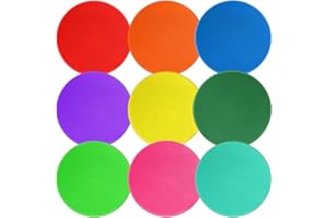 ZIECE Poly Spots Spot Markers for Gym Floor 9 inch Flat Cones Non-Slip Rubber Floor Dots Circles for Kids Sports Soccer Basketball Agility Training Dance Classroom