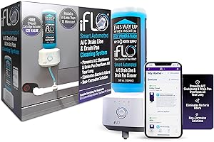 iFLO® Smart A/C Drain Line and Drain Pan Cleaner for HVAC System, Clog-Free, Easy Installation & App-Controlled Air Conditioner Maintenance, Includes 36oz Cleaner Cartridge, 3 Month Supply