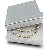 TheDisplayGuys - 25-Pack #33 Cotton Filled Cardboard Paper Jewelry Boxes Gift Case - Silver Foil (3.5" x 3.5" x 1.0") - for Shipping or Storage