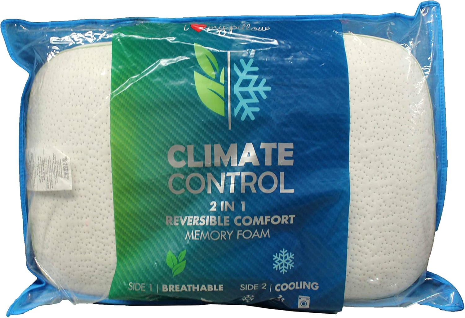 Amazon Com Climate Control Reversible Cover Memory Foam Pillow Home Kitchen
