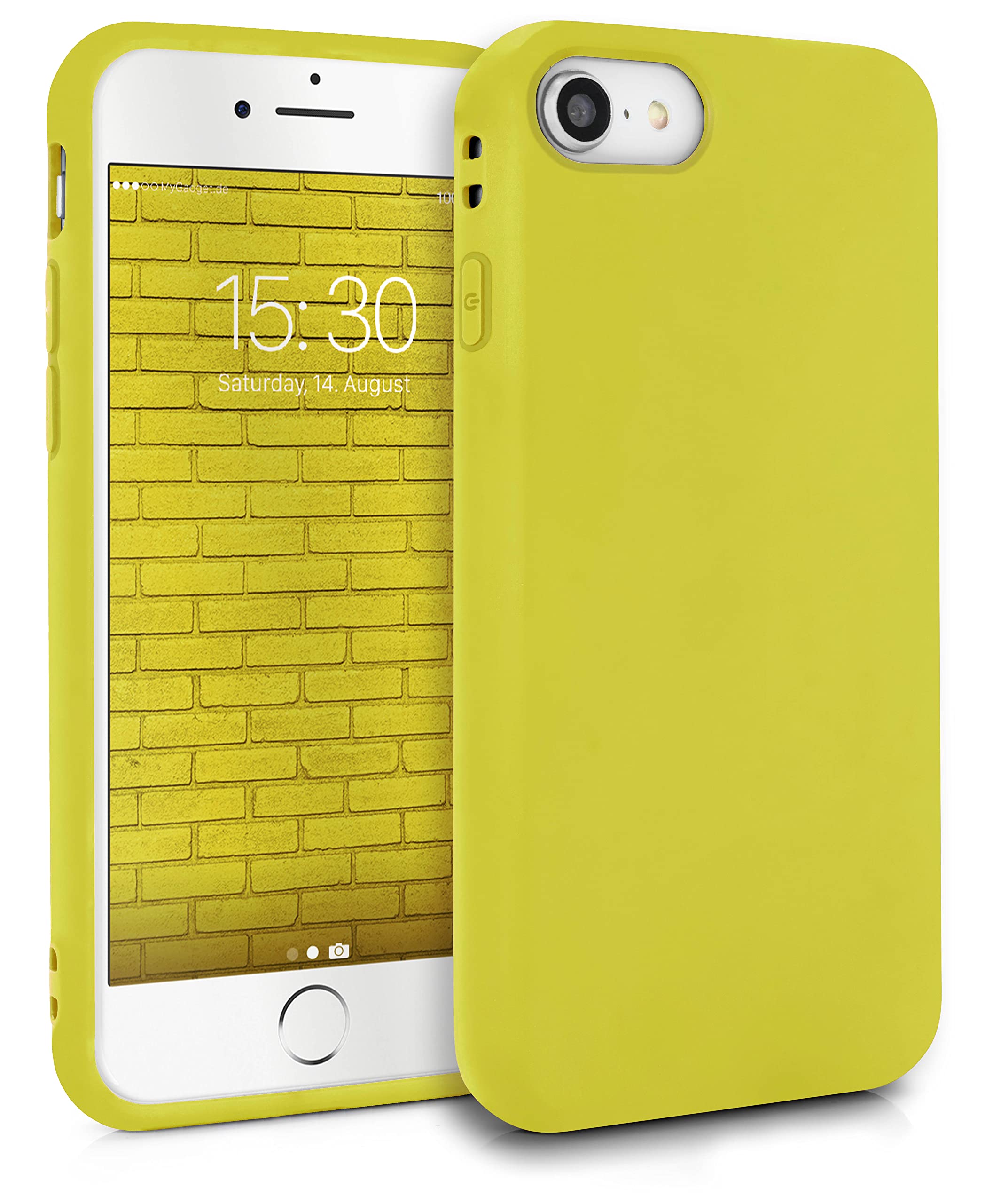MyGadget TPU Case for iPhone 7 | 8 | SE 2020 | 2022 - [ Camera Protection & Anti Fingerprint ] - Silicone Cover with Soft Touch & Anti Scratch Shell - Matte Yellow — image 1