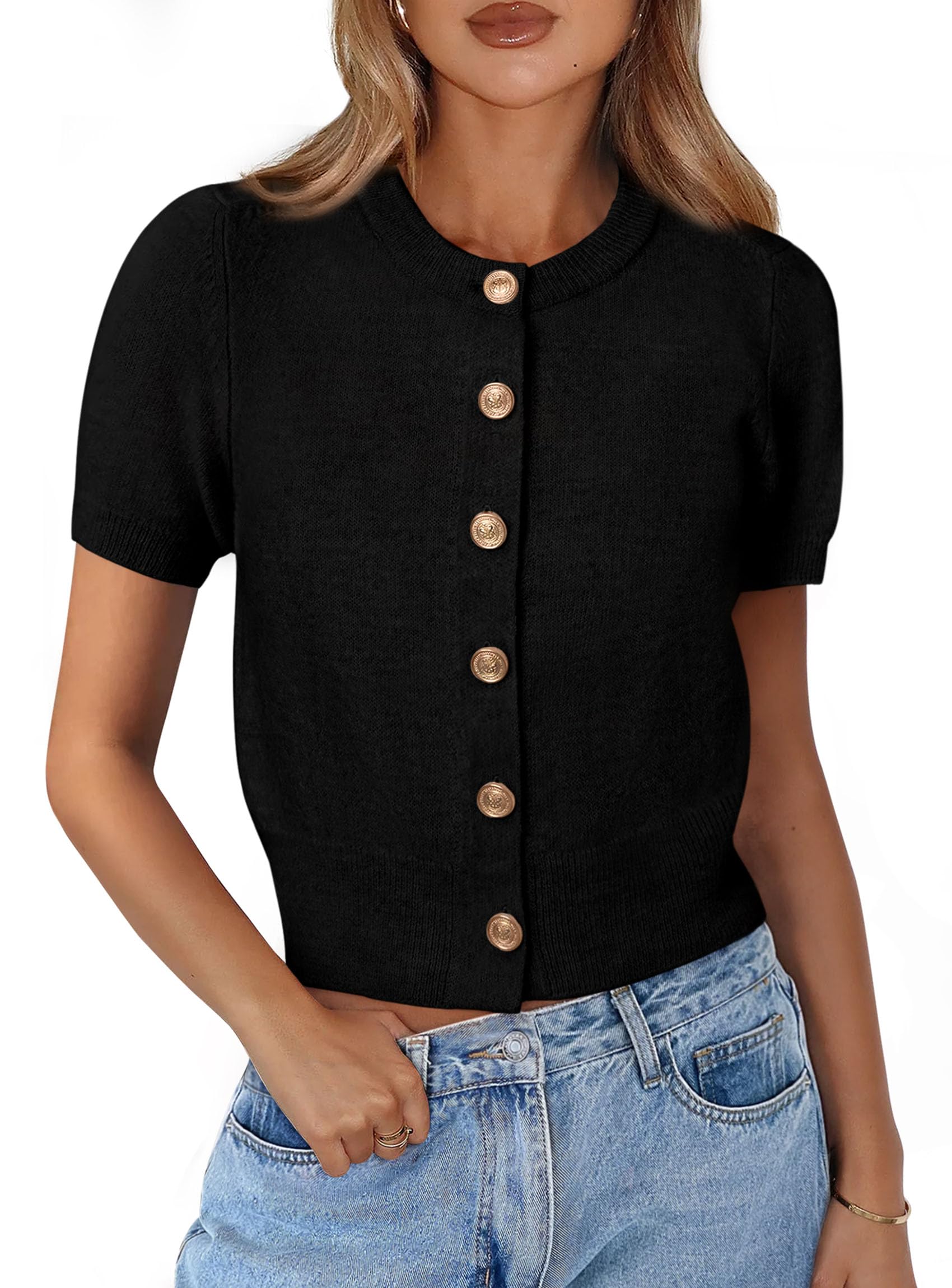 PRETTYGARDEN Womens Casual Summer Short Sleeve Cardigans 2025 Button ...