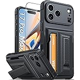 Oneagle Wallet for iPhone 17 Pro Max Case with Card Holder (4-5 Cards) [RFID Blocking] [Screen Protector] Full Camera Protection,with Kickstand 15FT Shockproof Heavy Duty Case for iPhone 17 Pro Max