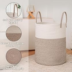JMvicyroam Large Woven Laundry Basket Hamper,80L