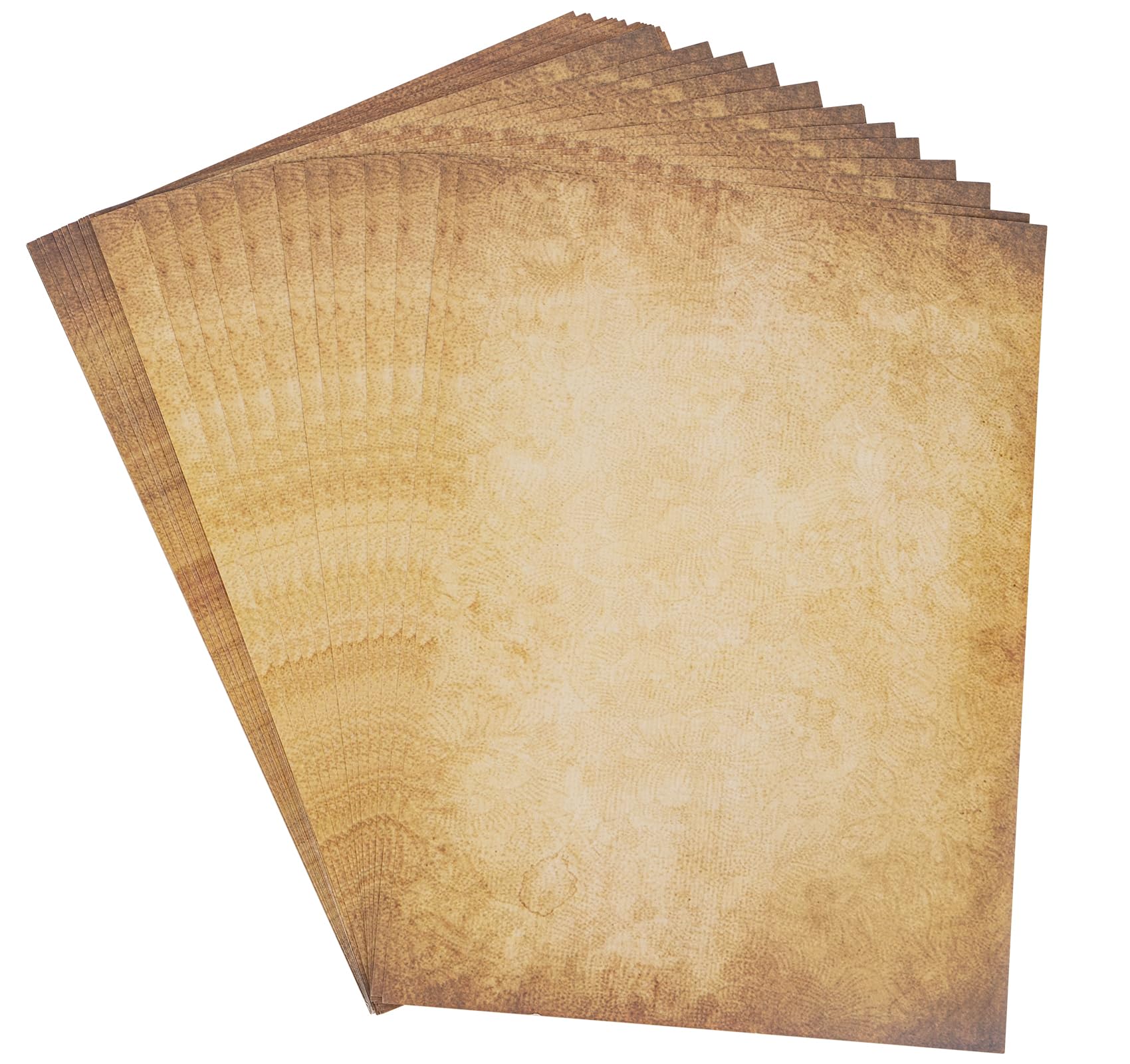 Blissiquee Writing Letter Papers 60 Sheets, DIN A4 Vintage Design Craft Certificate Document Papers, Vintage Printer Parchment Paper Old Look 100 g/m² for Writing Printing DIY