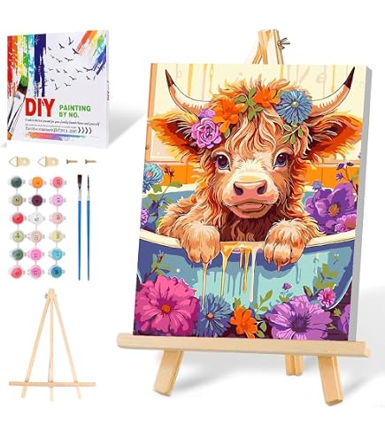Figured'Art Peinture par Numéro Adulte avec Cadre Van Gogh Nuit Etoilée - Activité Manuelle Kit de Loisir Créatif DIY Numéro d'Art Complet - 40x50cm toile tendue sur châssis