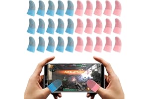 ASOFELK 30PCS Bright Color Gaming Thumb Sleeve, Mobile Gaming Finger Sleeves, Finger Sleeves for Gaming/Silver Fiber Finger Sleeves for Phone Game, Thumb Sleeves Mobile Gaming for Using Mobile Phones