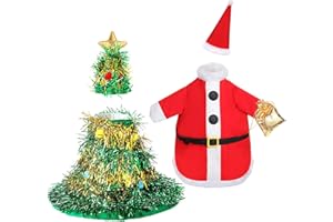 Silicherry 2 Set Christmas Goose Outfit Lawn Porch Goose Clothes Christmas Costume for Geese Xmas Patio Yard Outdoor Decor(23 Inch,Stylish)