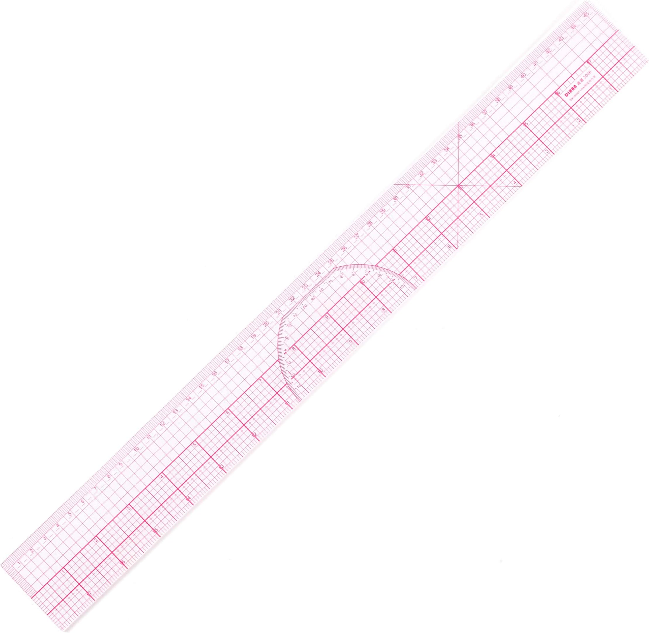 DIHAN #3006 16" 45cm Metric-inch 8ths Multi-fuction Garment Ruler Grading Ruler for Fashion Design Sewing Ruler