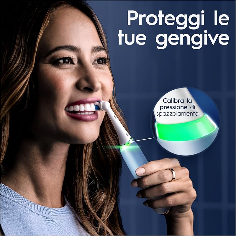 iO 9 Spazzolino Elettrico Ricaricabile, 1 Testine di Ricambio, Blu