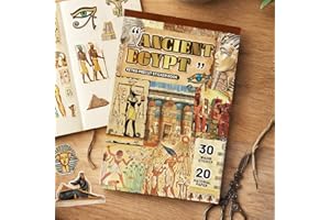 50 Pages Vintage Egyptian A5 Sticker Book, 462PCS Travel Stickers Pre-Cut Washi Sticker for DIY Journal Scrapbook Wall Decor 