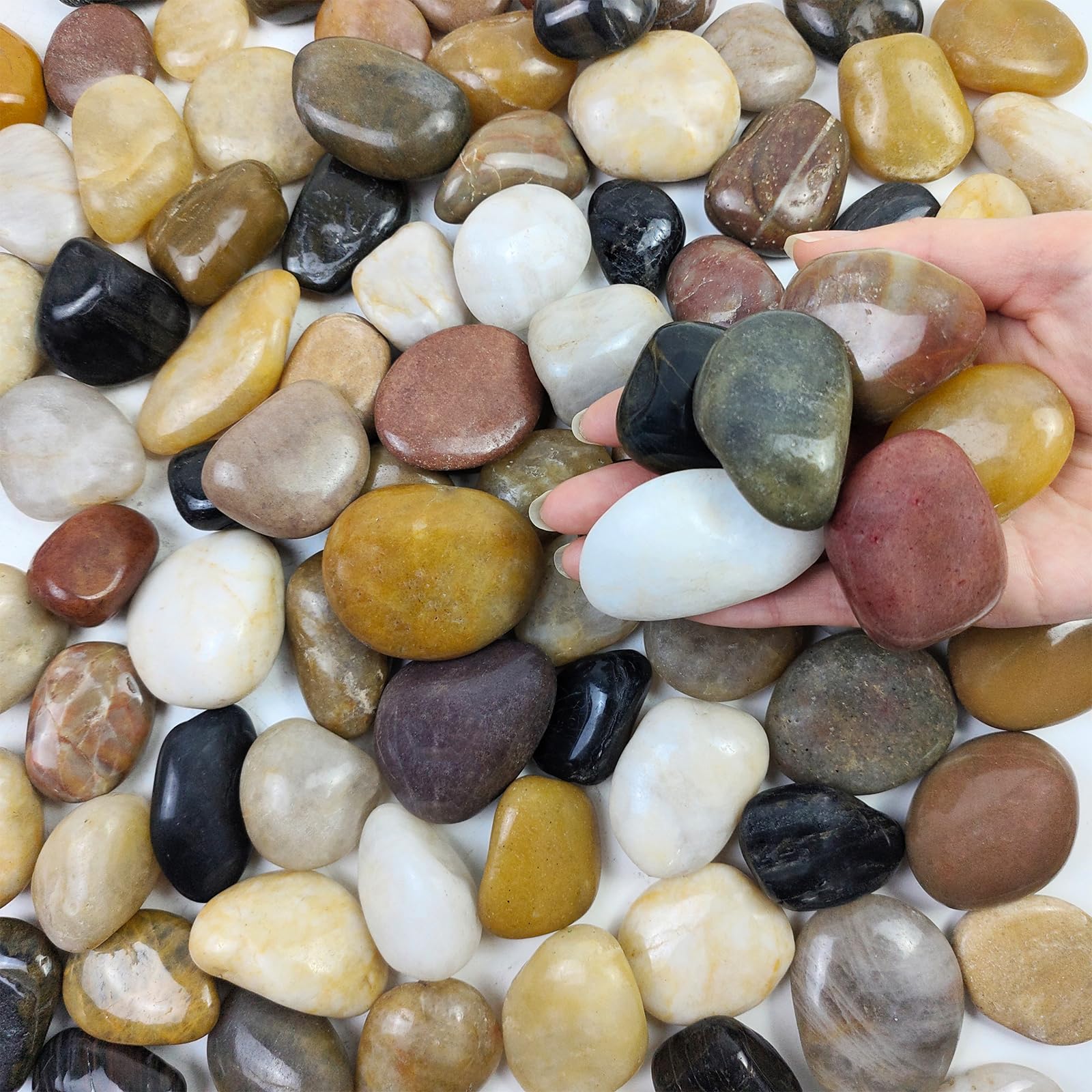 FANTIAN 2 lbs Decorative Pebbles for Plant Pots, 30-50 mm Decorative Stones Rocks for Garden, Vase, Crafts, Aquarium, Rockeries & Outdoor Drainage