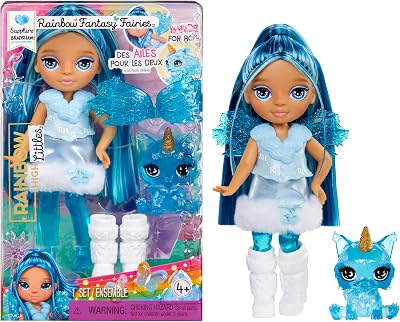 Rainbow High Littles Sapphire Fairy Doll with Interchangeable Wings & Pet