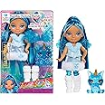 Rainbow High Littles Rainbow Fantasy Fairies + Pet – Sapphire, Blue 5.5" Posable Small Doll & Fantasy Dog Pet with Interchang
