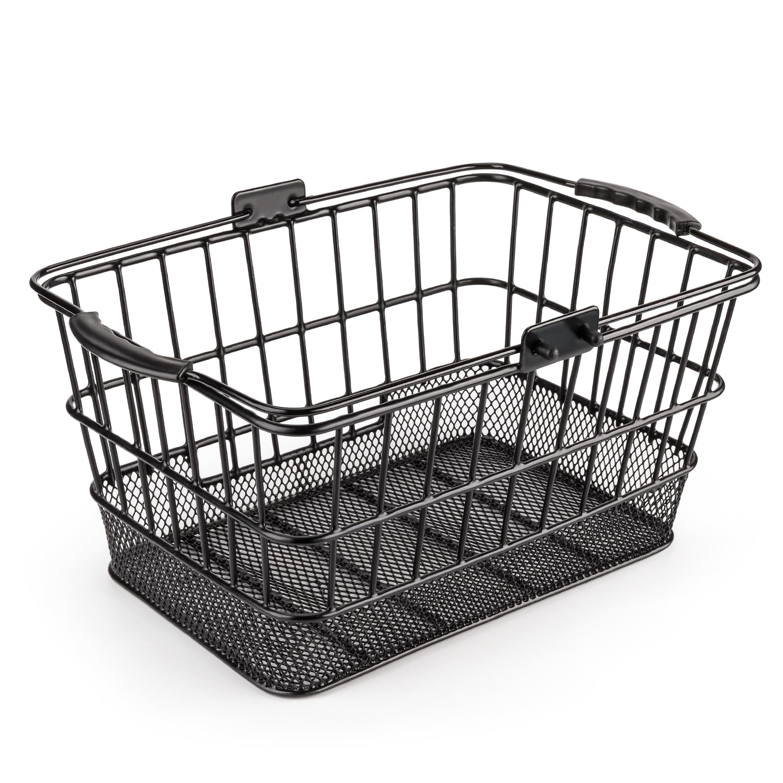 Photo 1 of CXWXC Front Bike Basket with Handle– Detachable Bicycle Basket for Groceries, Commuting, Shopping – Heavy Duty Wire Basket with Mounting Kit for Beach Cruiser City Commuter
