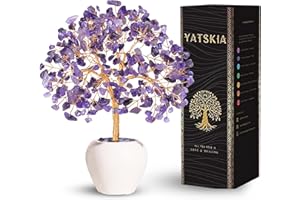 YATSKIA Amethyst Crystal Tree, Gemstones and Crystals, Stone Desk Decor, Healing Crystal, Gem Tree Purple, Unique Gifts for Women, Meditation Decor, Spiritual Gifts