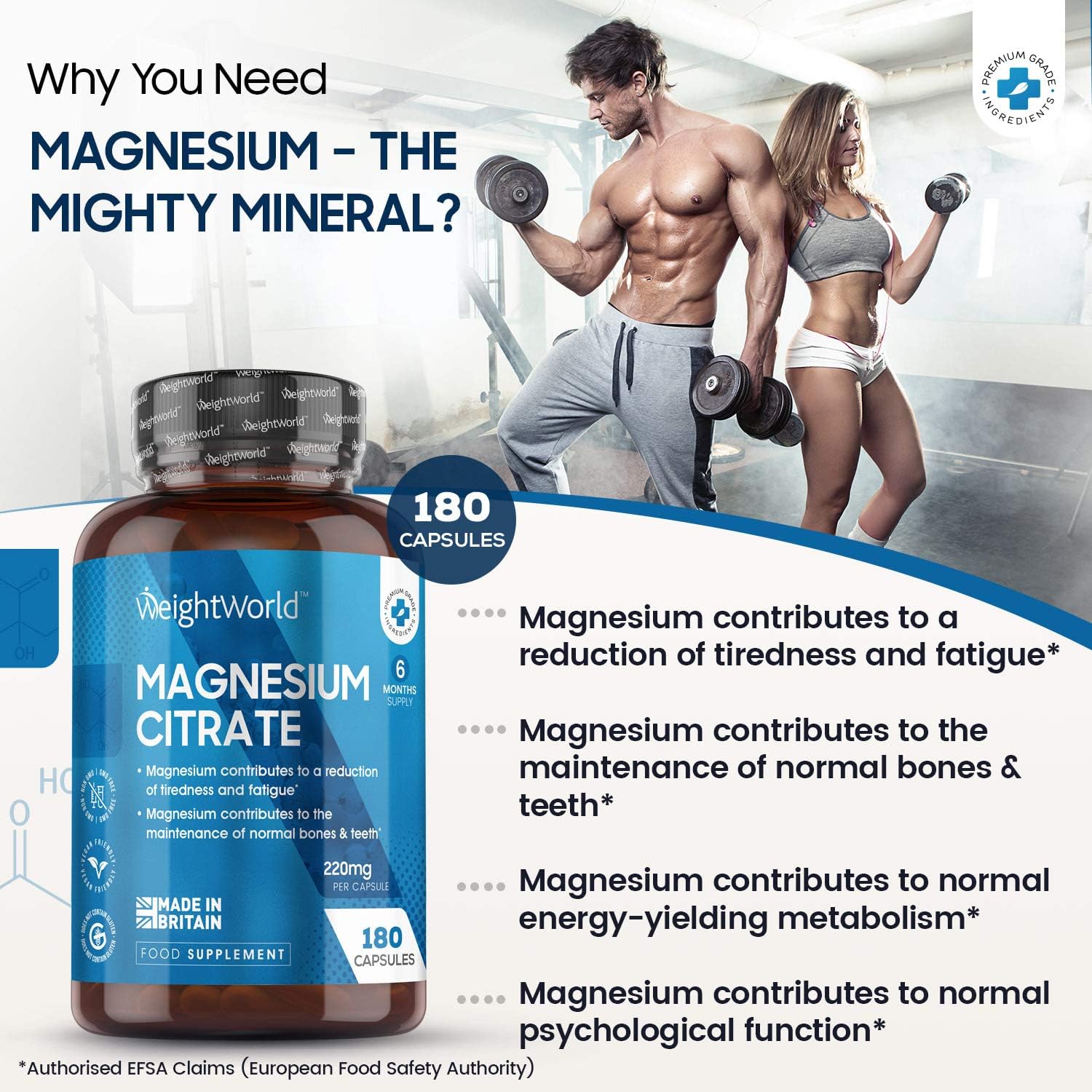 Magnesium Citrate Capsules 1480mg, 240 Capsules, 4 Months Supply, 30% Buffered, Bioavailable Form, 2 Capsules a Day - Image 3
