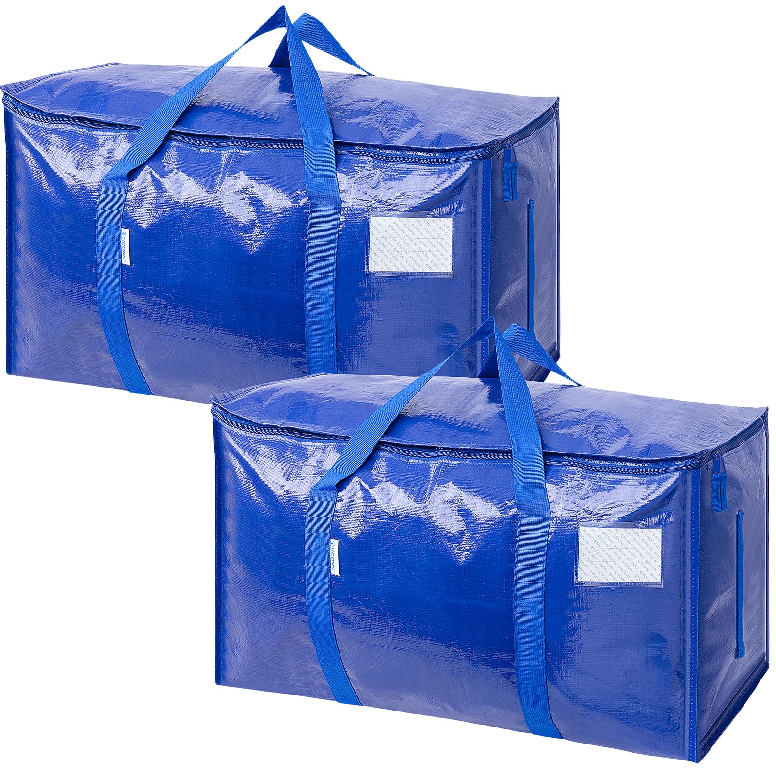Photo 1 of TICONN 2 Pack Extra Large Moving Bags with Zippers & Carrying Handles, Heavy-Duty Storage Tote Moving Boxes for Space Saving
