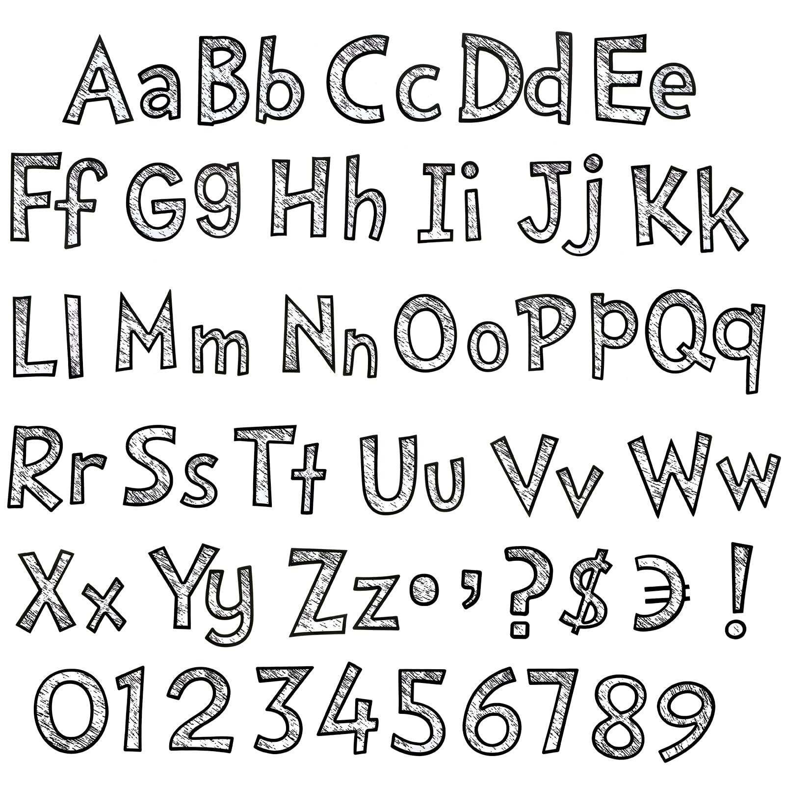 Photo 1 of Tenare 134 Pieces 5 Inch Bulletin Board Letters Alphabet Numbers Letters Combo Set Cutouts for Bulletin Board Display Home Back to School Decor(Black Chalk Style)