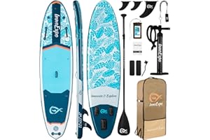 INNOEPXO InnoExpo 11' Inflatable Stand Up Paddle Boards with Premium Accessories, Wide Stable SUP Paddle Board Design, Non-Slip Comfort Deck for Youth & Adults