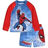 Marvel Spider-Man Boys UPF 50+ Rash Guard and Swim Trunks for Toddler and Big Kids
