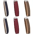 6 Pcs (3 Pairs) Unisex Elastic Adjustable Armbands, Anti-Slip Shirt Sleeve Holders with Non-Slip Closure Clips, Armband Garters for Men, Men's Arm Garters for Shirts, Wine-Red, Blue With Beige Edge
