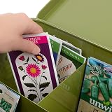 Thistlewood Seed Packet Storage Tin Moss Green with 3 Compartments view 5