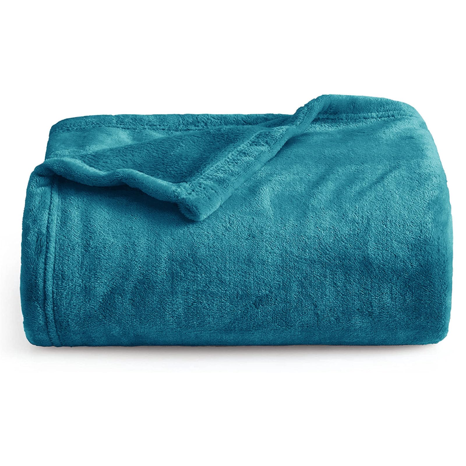 Oxford Homeware Fleece Blanket Sofa Throw Cuddly Reversible Soft Throws for Bed, Couch, Settee, Travel Lightweight and Breathable Blanket fit All Season (Teal, Twin/Double)