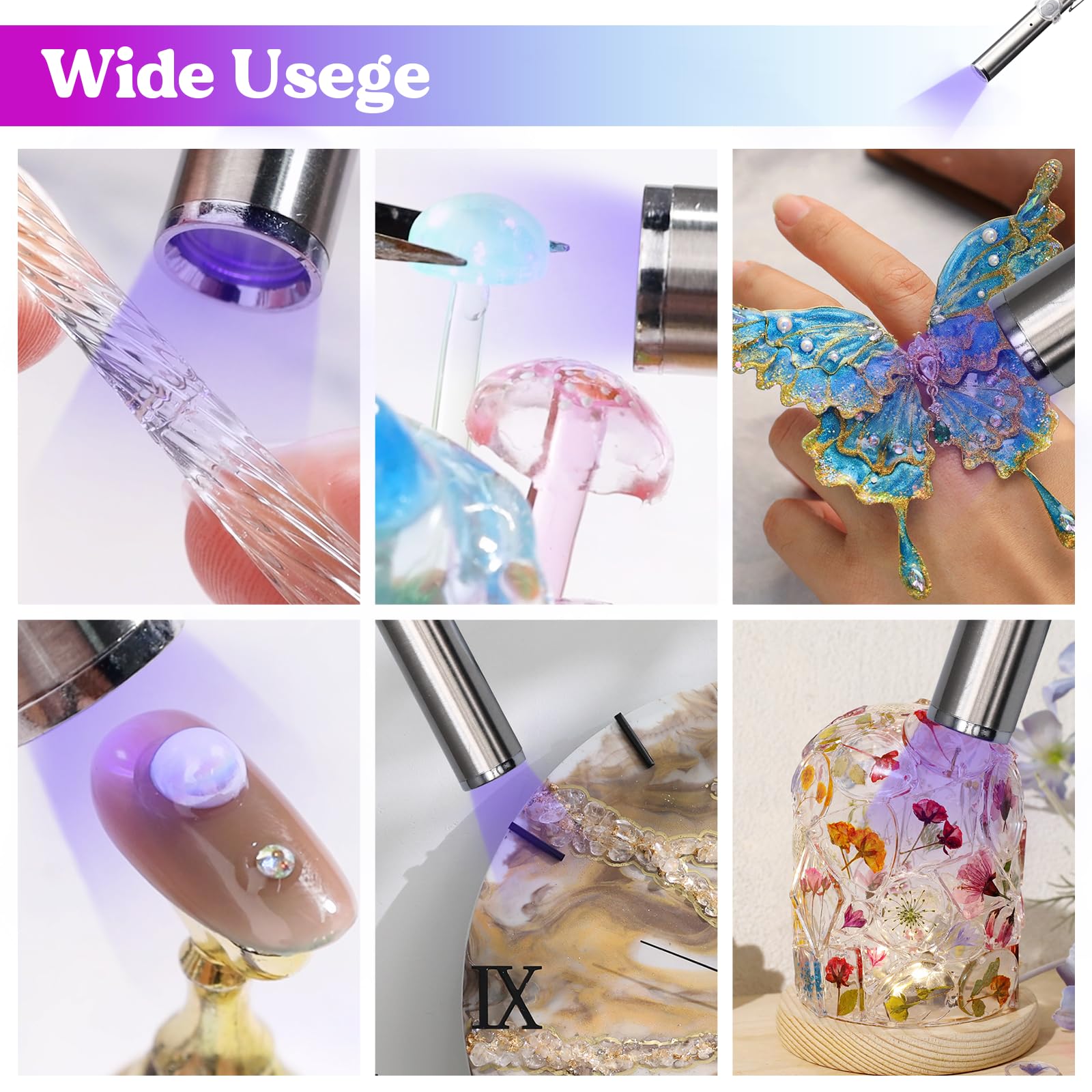 LET'S RESIN UV Resin Kit with Light, Bonding&Curing in Seconds, 30g UV Resin with Flashlight for Welding, Jewelry UV Glue Adhesive for Plastic Repair, Glass Light, Craft Decor