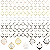 PandaHall 168pcs Hexago Open Bezel Connector Charms, 7 Colors Hollow Frame Blanks Geometric Link Pendant for DIY UV Resin Resin Earring Bracelet Jewelry, 20x15mm