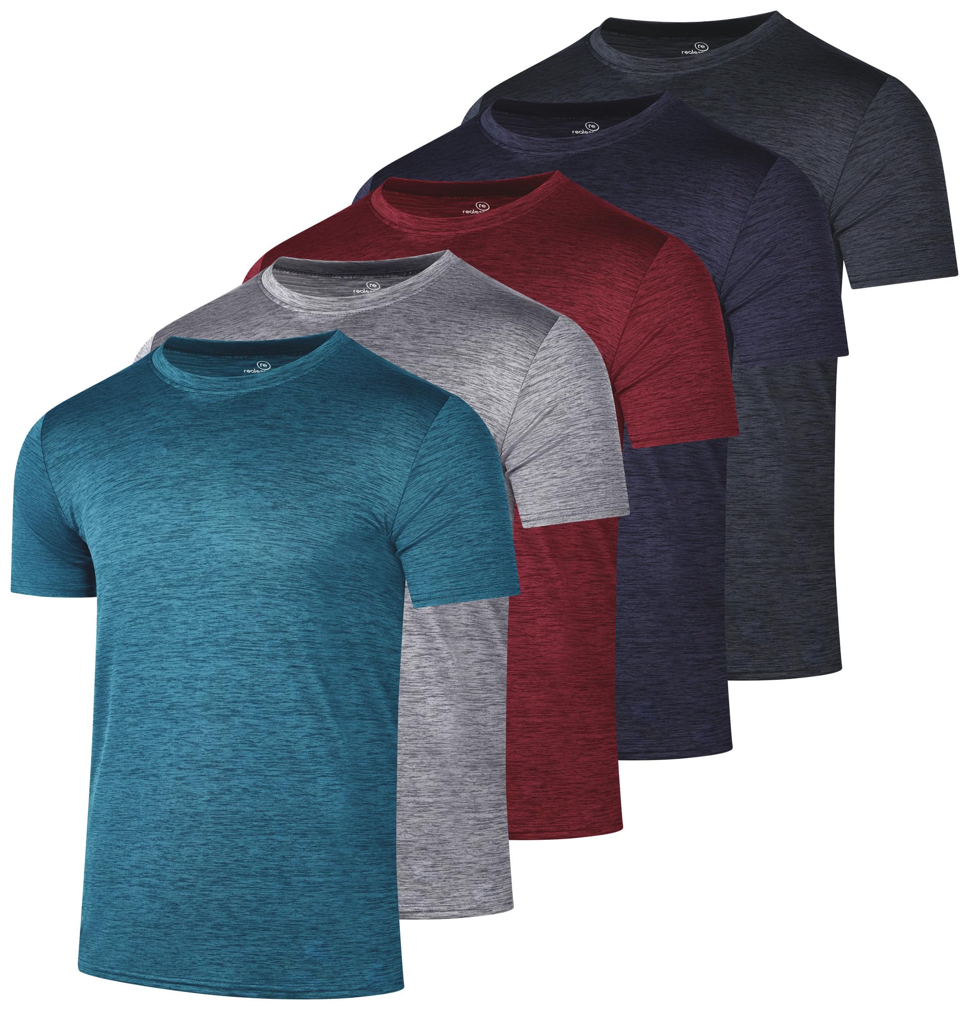 Photo 1 of Real Essentials 5 Pack: Youth Dry-Fit Wicking Active Athletic Performance Short Sleeve T-Shirt Boys & Girls Shirts-Set 1,Small (6-7)