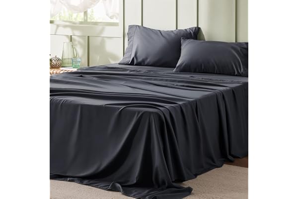 Bedsure Queen Sheets Grey - Soft Sheets for Queen Size Bed, 4 Pieces Hotel Luxury Queen Sheet Set, Easy Care Polyester Microf